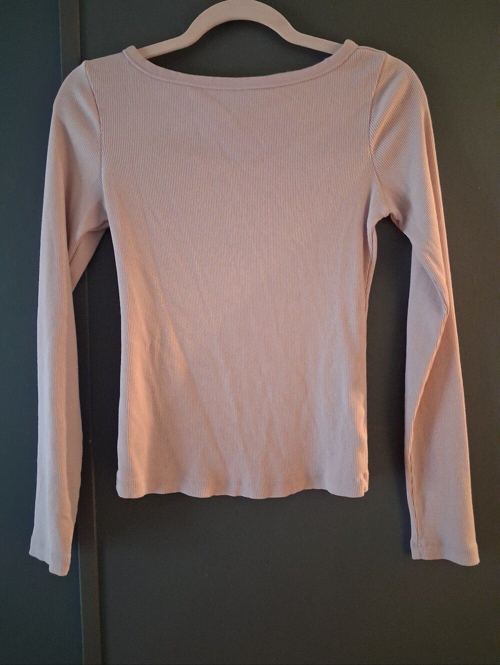 Universal Thread Women's Pink Ribbed Knit Long Sleeve Boat Neck Top Size S